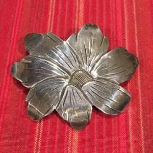 Sterling silver floral barrette